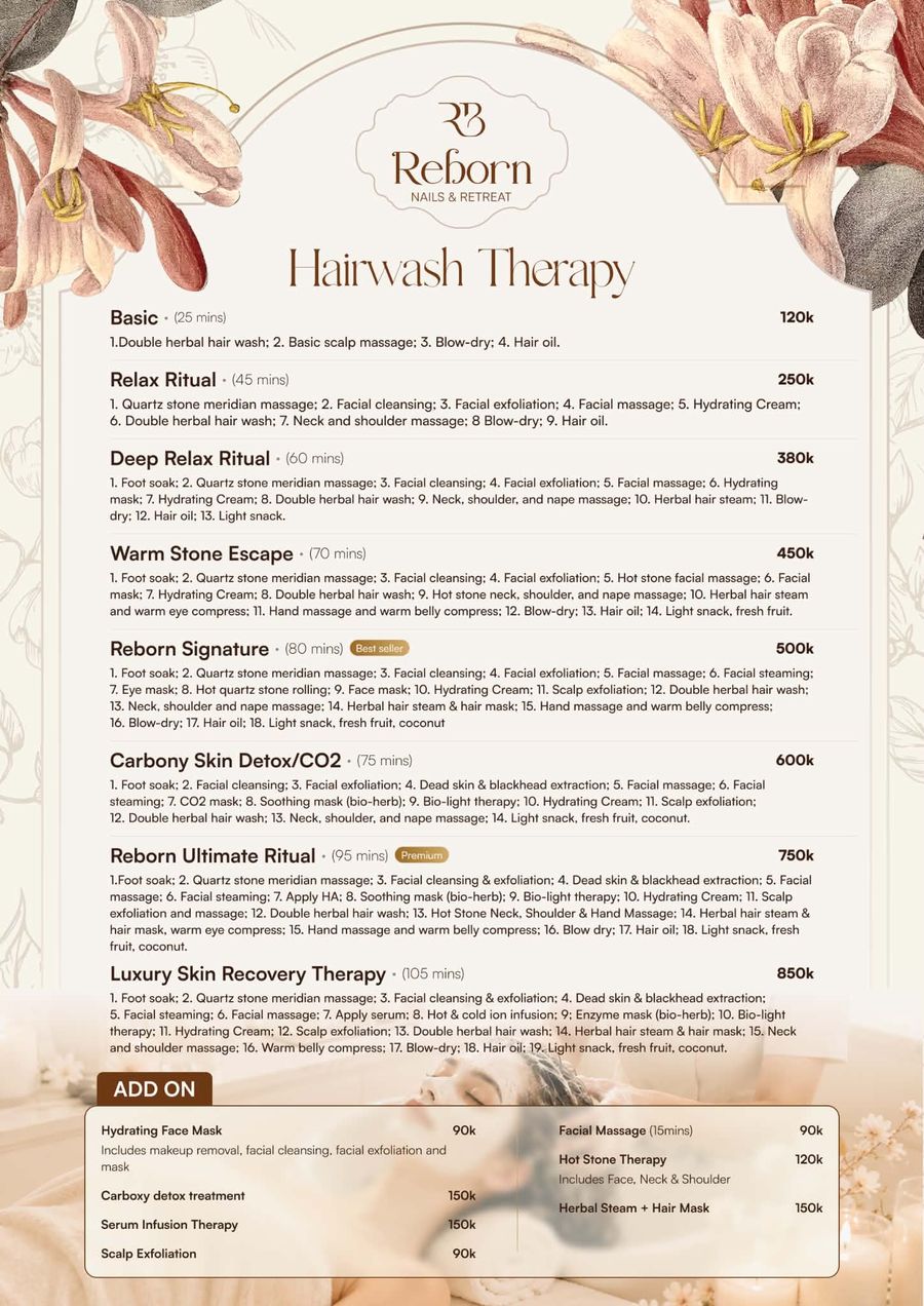 Reborn Nails & Retreat menu · page 4